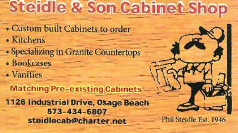 Cabinetry Business Card- Steidle and Son- Phil Steidle 573-434-6807 email: steidlecab@charter.net