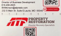Business card- ATP Property Restoration Office 913-257-5825 Bill Wilkinson email: bwilkinson@atpresto.com