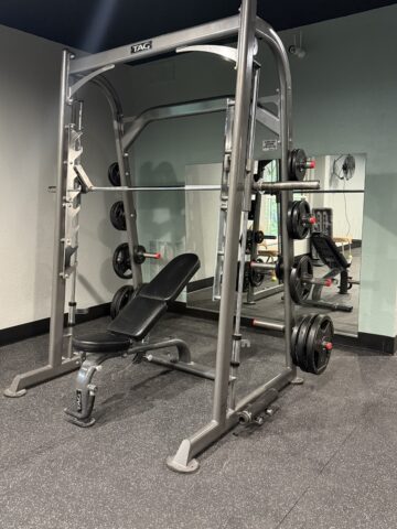 Gym Image: Bench Press Machine and weight bar